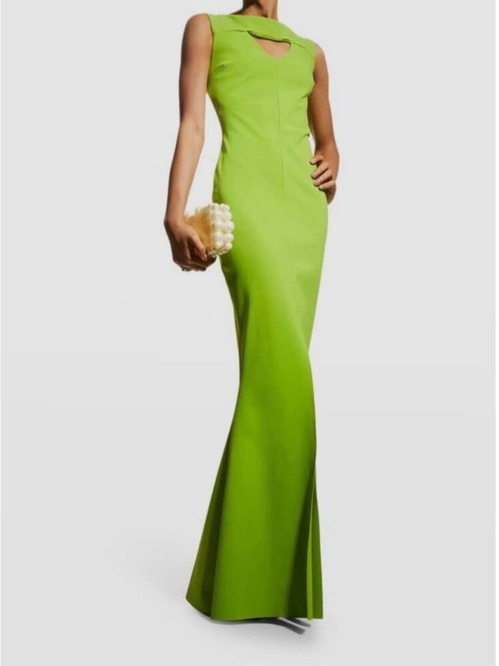 $995 Chiara Boni La Petite Robe Women's Green Cutout Gown Dress Size 42